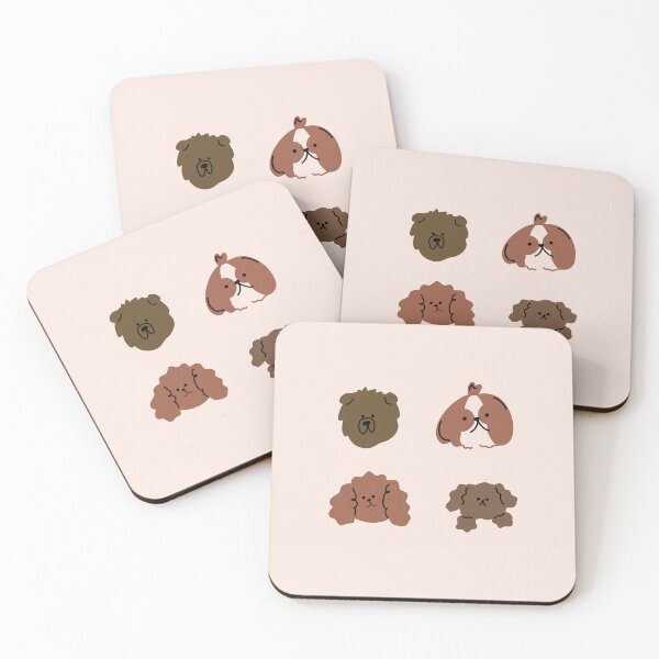 Item preview, Illustration of 4 Playful Dog Breeds - Cute Design | Pink Pastel designed and sold by RM-Journey.