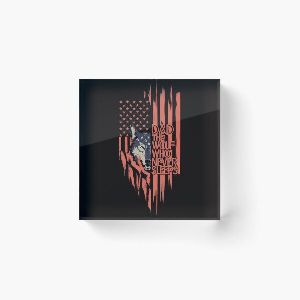 Item preview, Dad The Wolf Who Never Sleeps - Patriotic Wolf T-Shirt designed and sold by HOMEDESIGNPRINT.