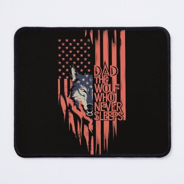 Item preview, Dad The Wolf Who Never Sleeps - Patriotic Wolf T-Shirt designed and sold by HOMEDESIGNPRINT.