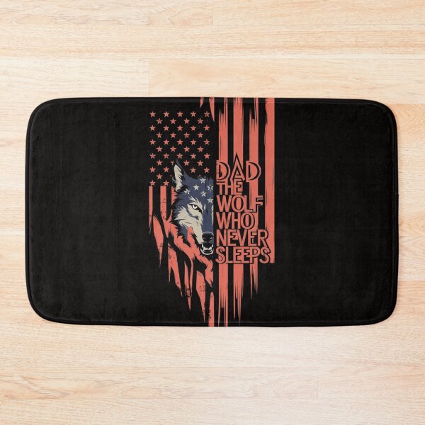 Item preview, Dad The Wolf Who Never Sleeps - Patriotic Wolf T-Shirt designed and sold by HOMEDESIGNPRINT.