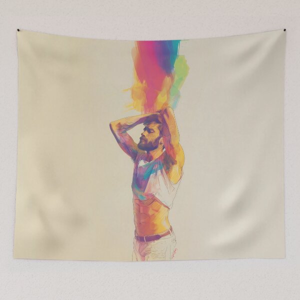 Artikelvorschau, Chromatischer Aufstieg: Lebendiger Mann in Aquarell - GayDoodles Art entworfen und verkauft von GayDoodles.