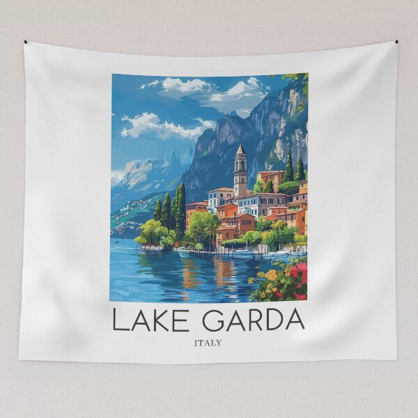Item preview, A Pop Art Travel Print of Lake Garda - Italy designed and sold by StudioRedKoala.