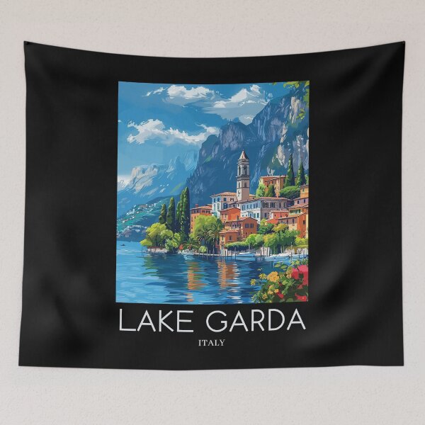 Item preview, A Pop Art Travel Print of Lake Garda - Italy designed and sold by StudioRedKoala.