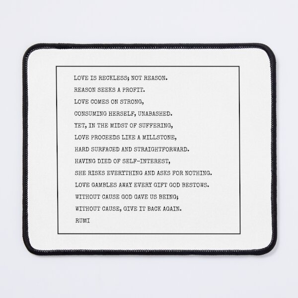 Item preview, Poema de Rumi - El amor es imprudente designed and sold by Inspirationmotivation.