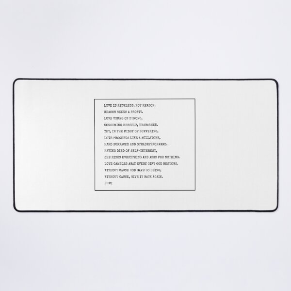 Item preview, Rumi Poem - love is reckless designed and sold by Inspirationmotivation.