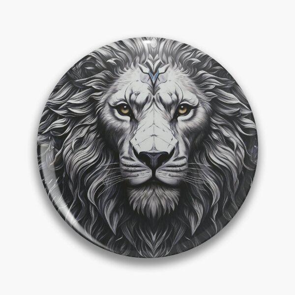 Item preview, Mystical Lion in Grayscale Painting designed and sold by PixelCraftDSG.