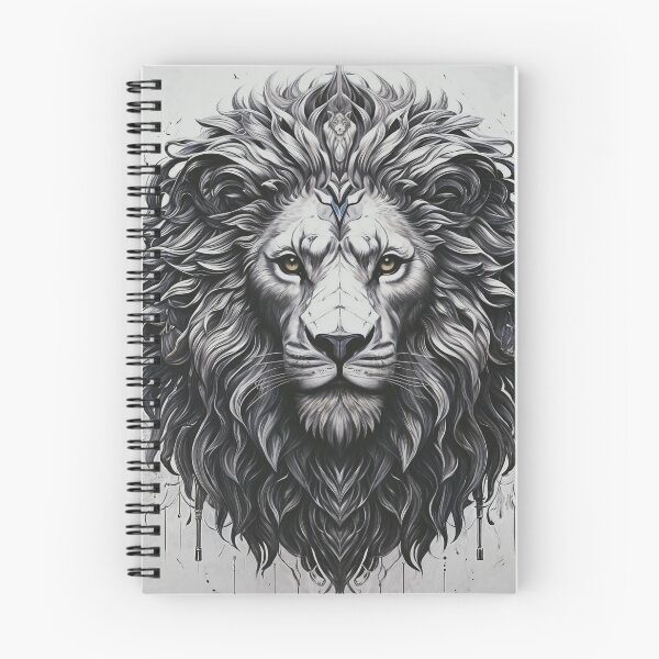 Item preview, Mystical Lion in Grayscale Painting designed and sold by PixelCraftDSG.