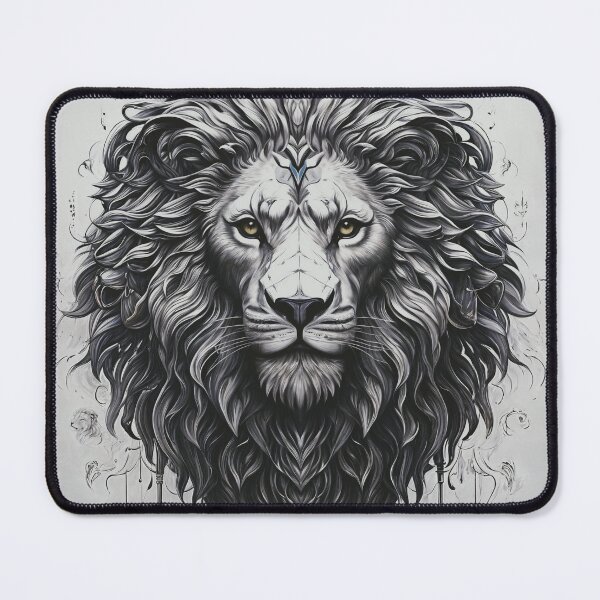Item preview, Mystical Lion in Grayscale Painting designed and sold by PixelCraftDSG.