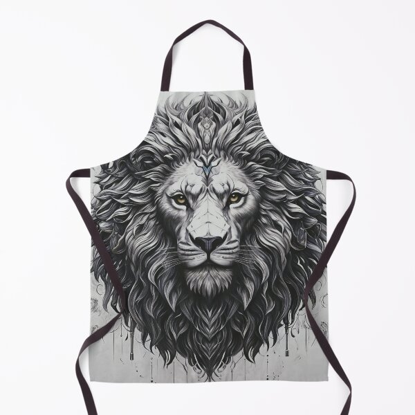 Item preview, Mystical Lion in Grayscale Painting designed and sold by PixelCraftDSG.