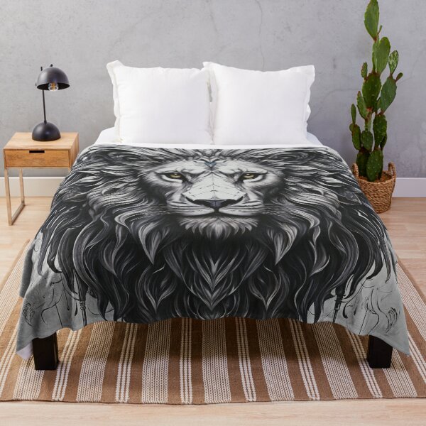 Item preview, Mystical Lion in Grayscale Painting designed and sold by PixelCraftDSG.