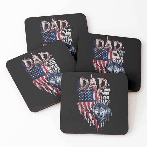 Item preview, Dad: The Wolf Who Never Sleeps - Patriotic Wolf T-Shirt designed and sold by HOMEDESIGNPRINT.