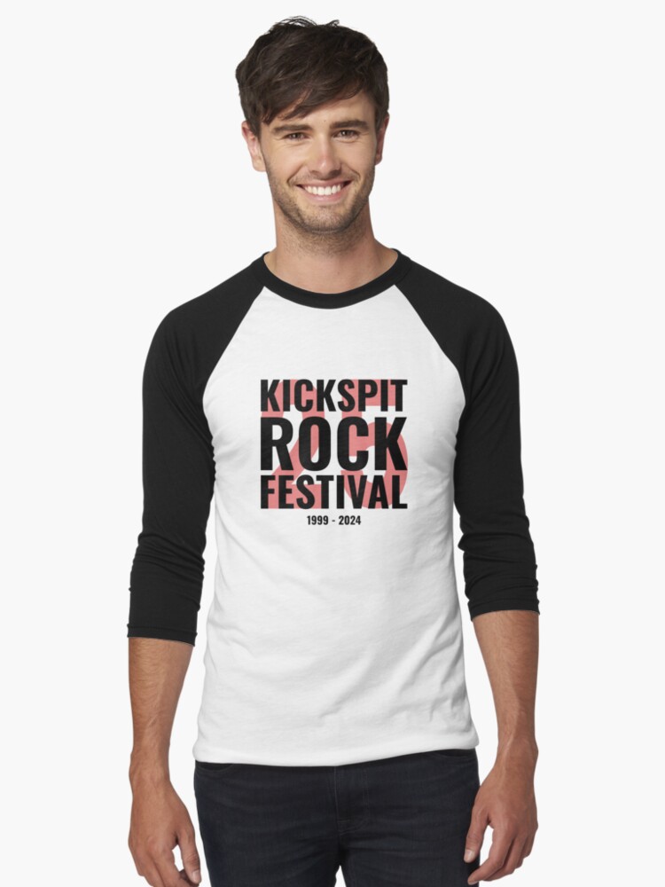 Thumbnail 1 of 3, Baseball ¾ Sleeve T-Shirt, Kickspit Rock Festival 25th Anniversary designed and sold by kartedrop.
