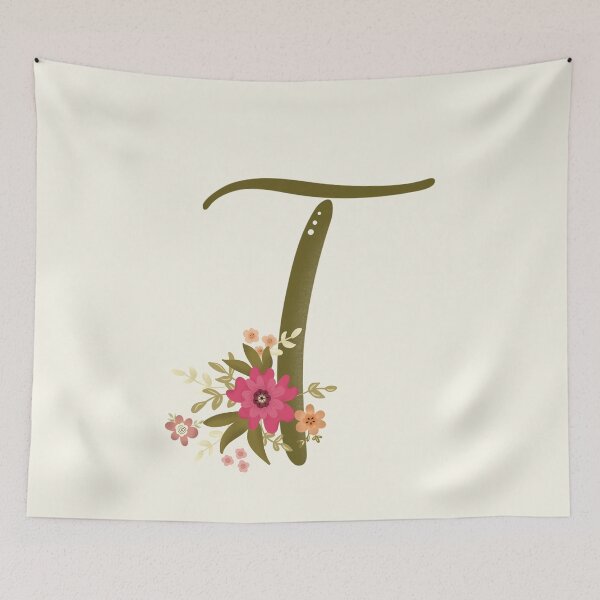Item preview, Vintage Bouquet Floral Initial - T designed and sold by Willow & Grace Designs.