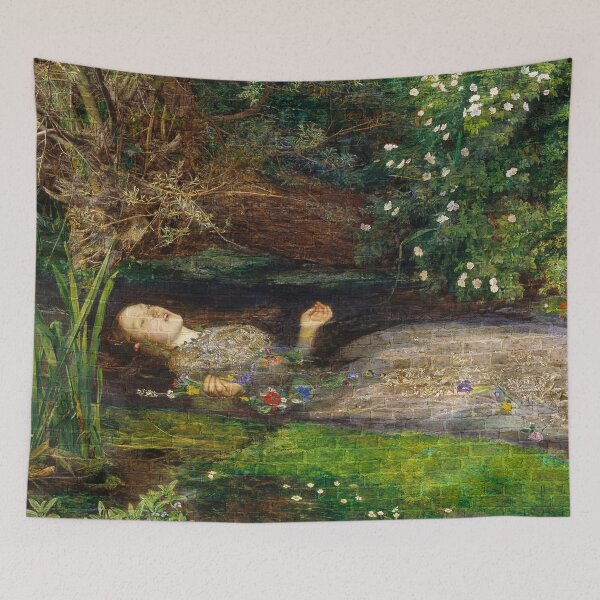 Item preview, Ophelia Brick Wall Painting by Sir John Everett Millais - Urban Artist designed and sold by UrbanArtist.