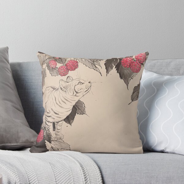 Item preview, Curious Cat and Red Raspberries designed and sold by wyntera.