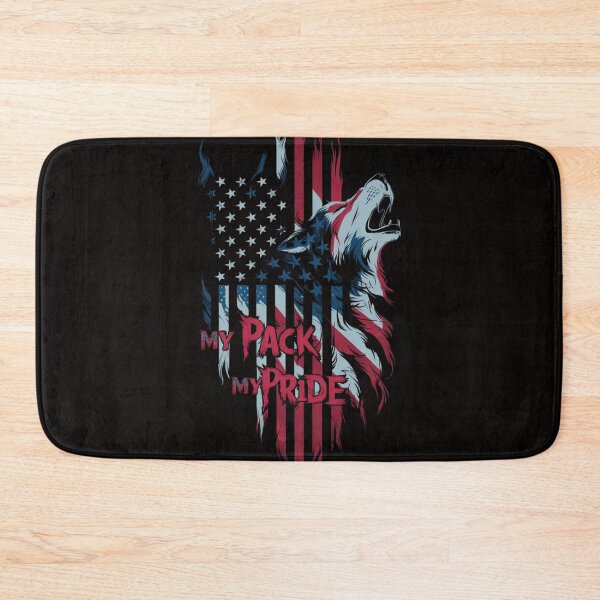 Item preview, Patriotic Wolf T-Shirt - My Pack, My Pride American Flag Design designed and sold by HOMEDESIGNPRINT.