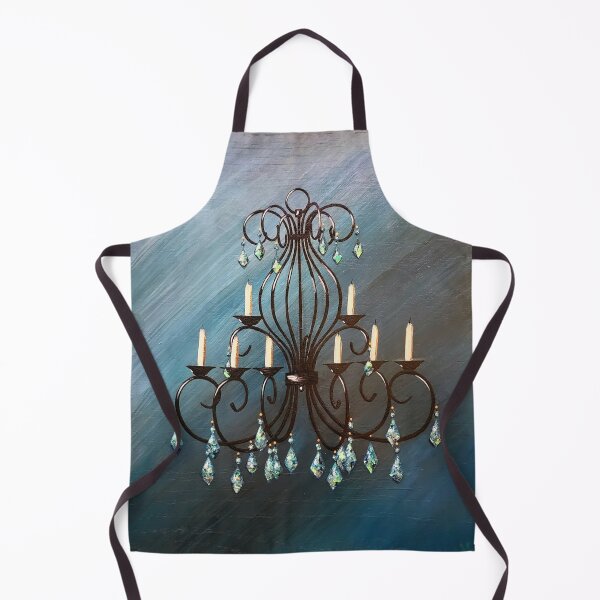 Item preview, Black chandelier on blue designed and sold by norascorner.