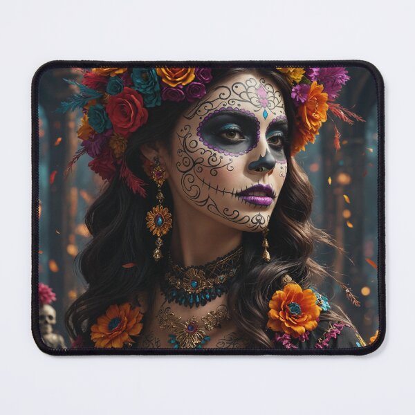 Item preview, Beautiful Woman in Dia De Los Muertos Makeup designed and sold by PolincTees.