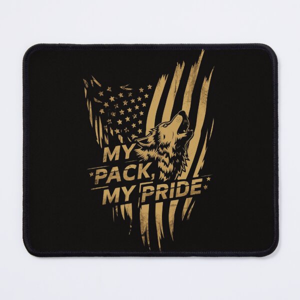 Item preview, My Pack, My Pride - Patriotic Wolf T-Shirt Design designed and sold by HOMEDESIGNPRINT.