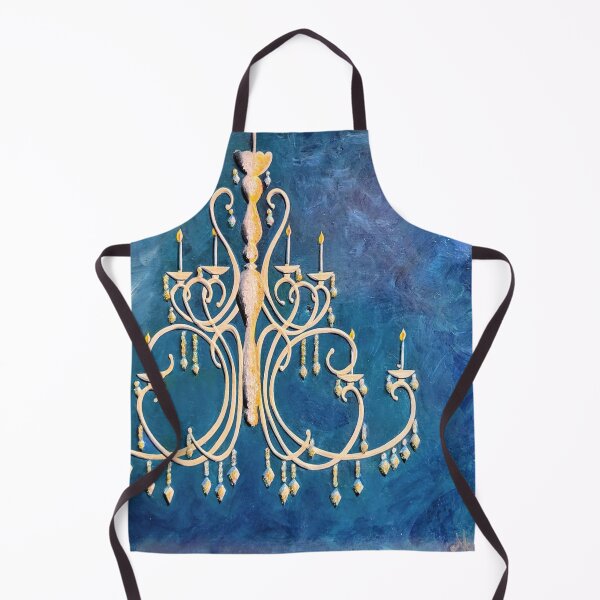 Item preview, White chandelier original painting with jewels designed and sold by norascorner.