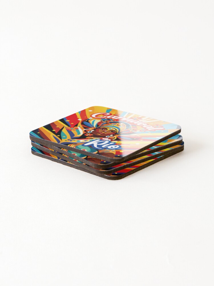 Thumbnail 4 of 5, Coasters (Set of 4), Carnaval do Rio designed and sold by therockstuff.