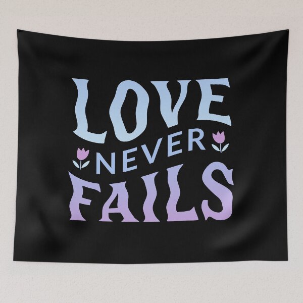 Item preview, love never fails designed and sold by itswallcraft.