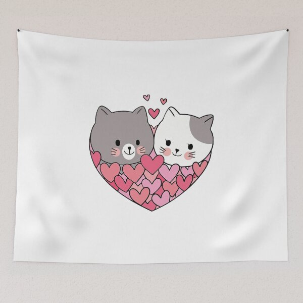 Aperçu de l'œuvre CHATS MIGNONS : Couple animé de chats amoureux créée et vendue par dankcats.