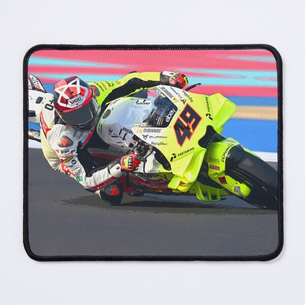 Item preview, Fabio Di Giannantonio making a kneedown on his 2024 motoGP motorcycle abstract designed and sold by Rodissimus1984.
