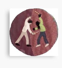 Two people fighting Canvas Print