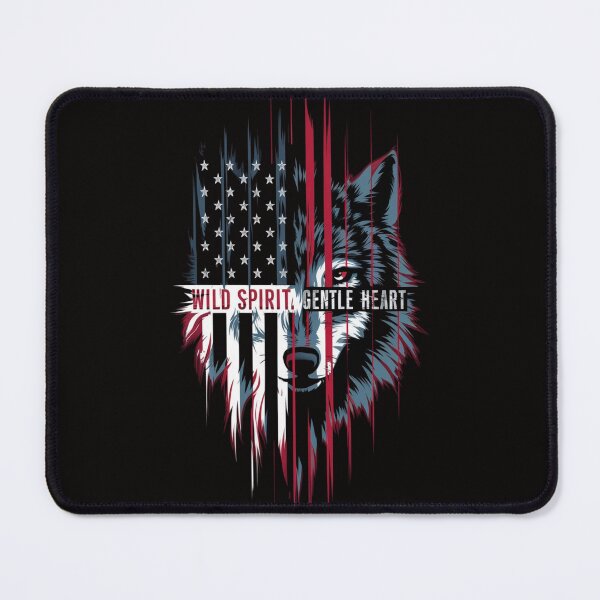Item preview, Wild Spirit, Gentle Heart - Patriotic Wolf T-Shirt Design designed and sold by HOMEDESIGNPRINT.