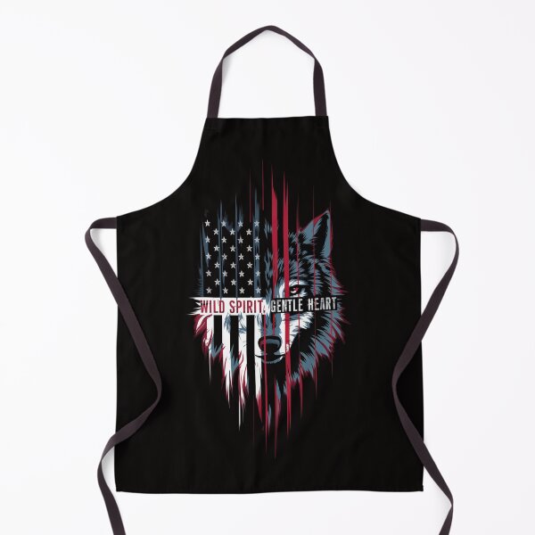 Item preview, Wild Spirit, Gentle Heart - Patriotic Wolf T-Shirt Design designed and sold by HOMEDESIGNPRINT.
