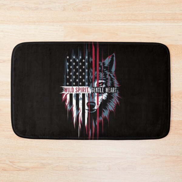 Item preview, Wild Spirit, Gentle Heart - Patriotic Wolf T-Shirt Design designed and sold by HOMEDESIGNPRINT.