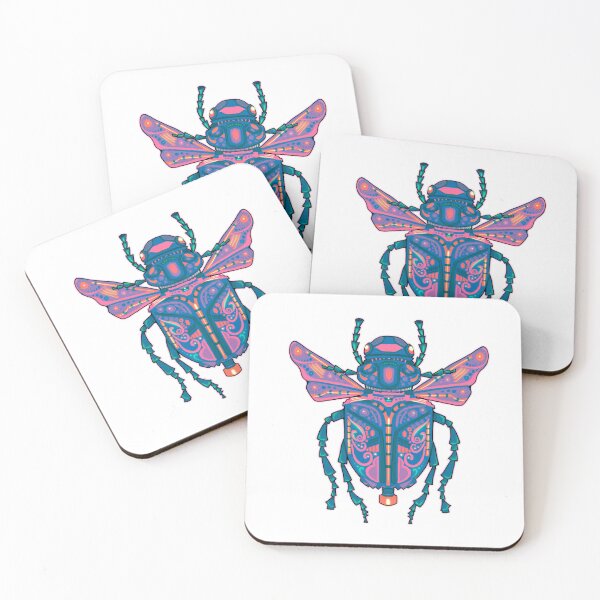 Item preview, Geo Beetle | bright pink and blue designed and sold by rose-michele.