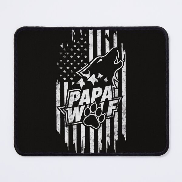 Item preview, Papa Wolf T-Shirt - Patriotic American Flag & Wolf Design designed and sold by HOMEDESIGNPRINT.