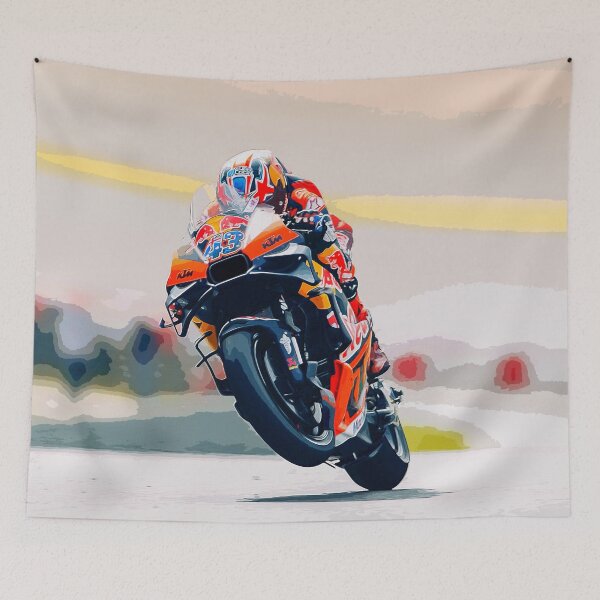Item preview, Jack Miller making a wheelie on his 2024 motoGP motorcycle watercolor designed and sold by Rodissimus1984.