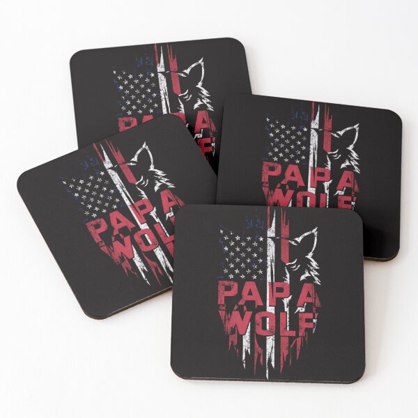 Item preview, Papa Wolf Patriotic T-Shirt - American Flag & Wolf Design Tee designed and sold by HOMEDESIGNPRINT.
