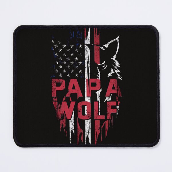 Item preview, Papa Wolf Patriotic T-Shirt - American Flag & Wolf Design Tee designed and sold by HOMEDESIGNPRINT.