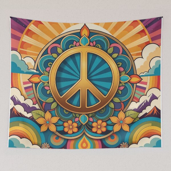 Item preview, Retro 70s Peace Sign designed and sold by Prints and Lifestyle.