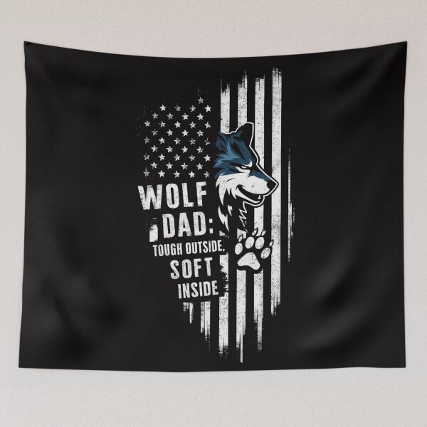 Item preview, Wolf Dad T-Shirt - Strength and Softness Combined designed and sold by HOMEDESIGNPRINT.