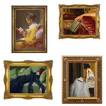 Artwork thumbnail, framed classic and vintage art - the reader/book lover by wildeloves