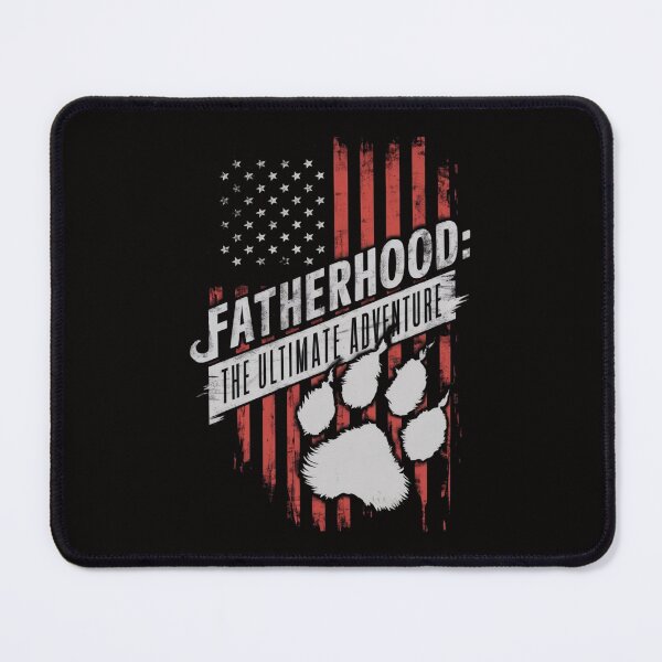 Item preview, Fatherhood Adventure Tee - Patriotic Dad Shirt with Wolf Paw Prints designed and sold by HOMEDESIGNPRINT.