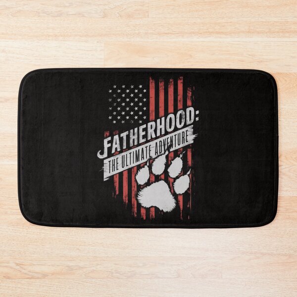 Item preview, Fatherhood Adventure Tee - Patriotic Dad Shirt with Wolf Paw Prints designed and sold by HOMEDESIGNPRINT.