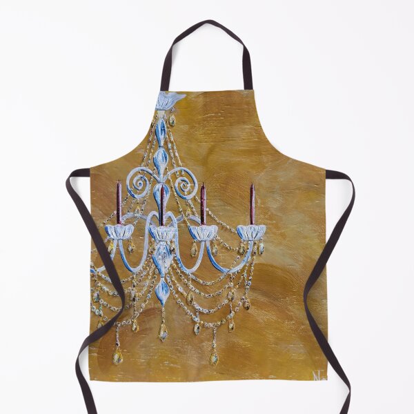 Item preview, White chandelier on gold original painting  designed and sold by norascorner.