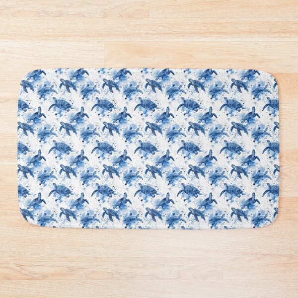 Item preview, Turtles Swimming Blue and White Watercolor Themed designed and sold by CarpanaBay.