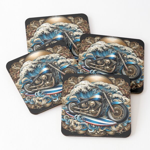 Item preview, Ride the Wave: A Fusion of Motorcycle and Ocean Art designed and sold by aminz4.