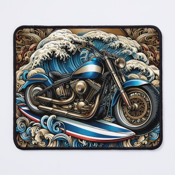 Item preview, Ride the Wave: A Fusion of Motorcycle and Ocean Art designed and sold by aminz4.