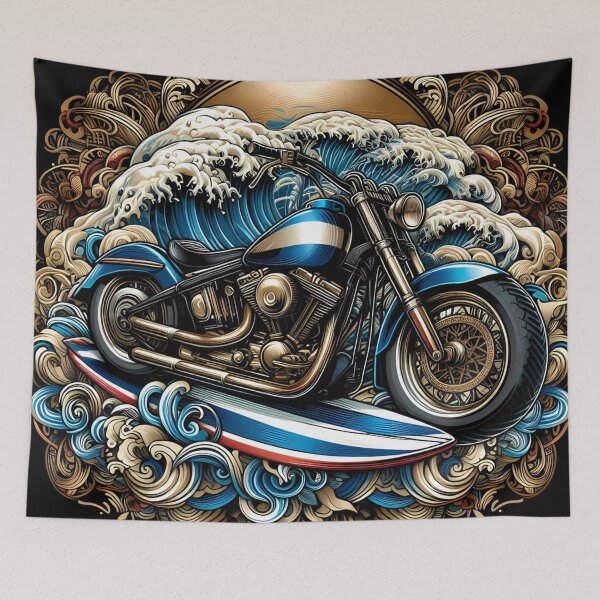 Item preview, Ride the Wave: A Fusion of Motorcycle and Ocean Art designed and sold by aminz4.