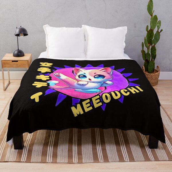 Item preview, Karate Kitty "MEEOUCH!" Kawaii-Style Design Japanese Characters designed and sold by Jim Stephens.
