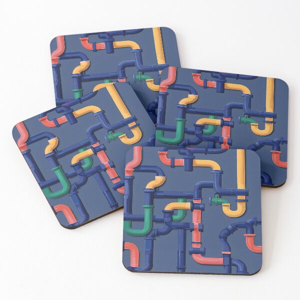 Item preview, Abstract Water Pipe Maze in Red Orange Blue Patterns v1 | Phone case, Blanket, Cushion designed and sold by BuzzworthyShop.