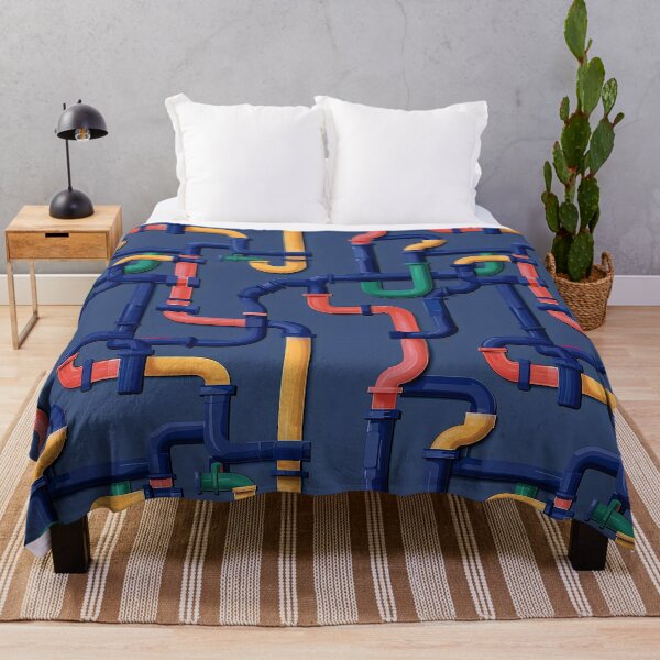 Item preview, Abstract Water Pipe Maze in Red Orange Blue Patterns v1 | Phone case, Blanket, Cushion designed and sold by BuzzworthyShop.